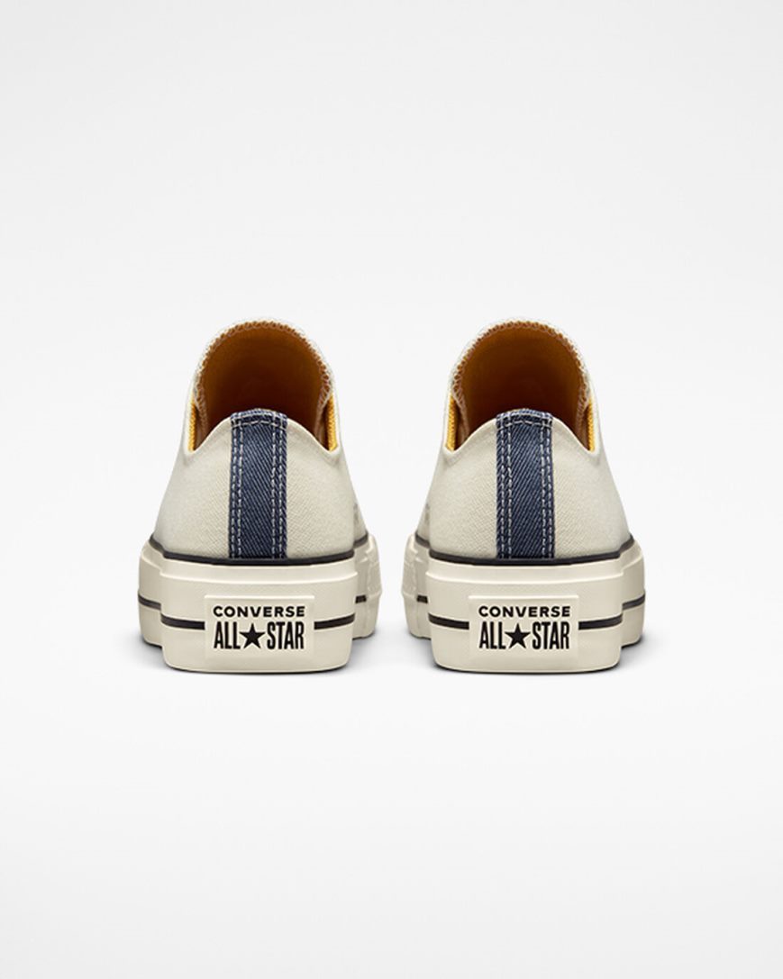 Women's Converse Chuck Taylor All Star Lift Denim & Canvas Low Top Platform Shoes Beige / Navy / Orange | AU 0C896C